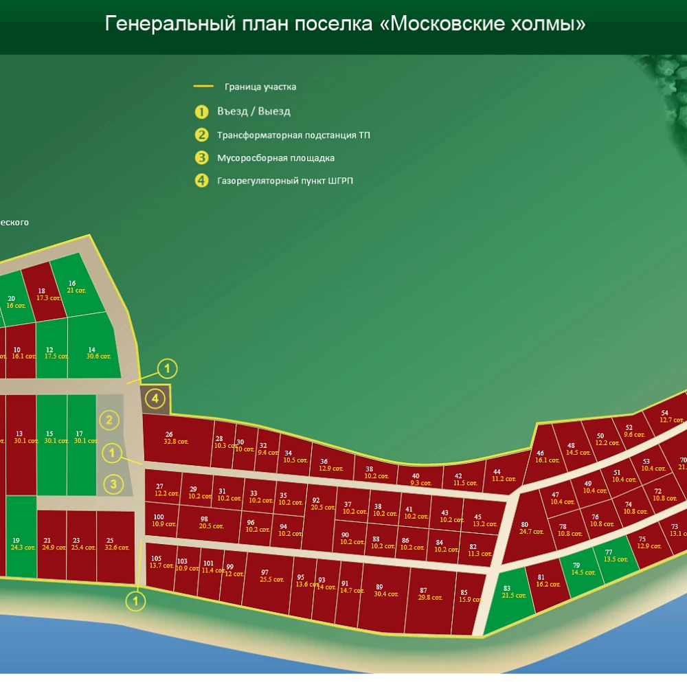 План поселка Московские холмы