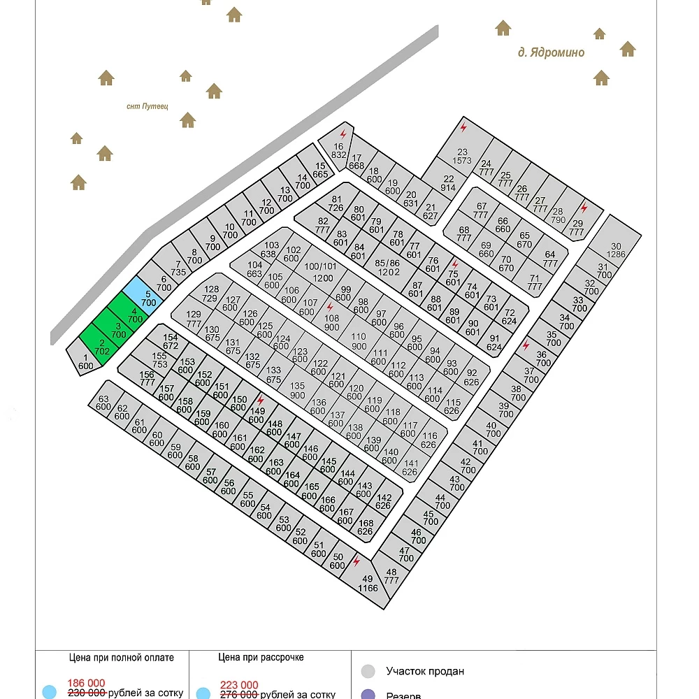 План поселка Истринские сады