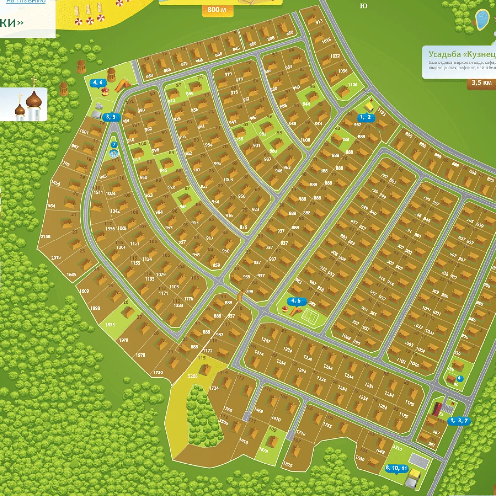 План поселка Анютины глазки