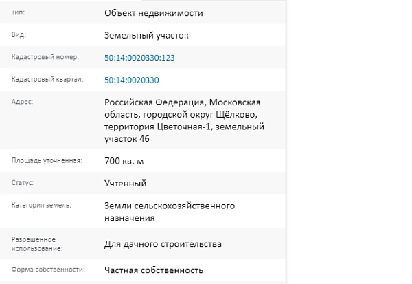 Скрин ЕГРН Онлайн