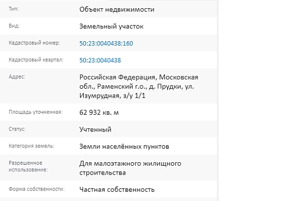 Скрин ЕГРН Онлайн