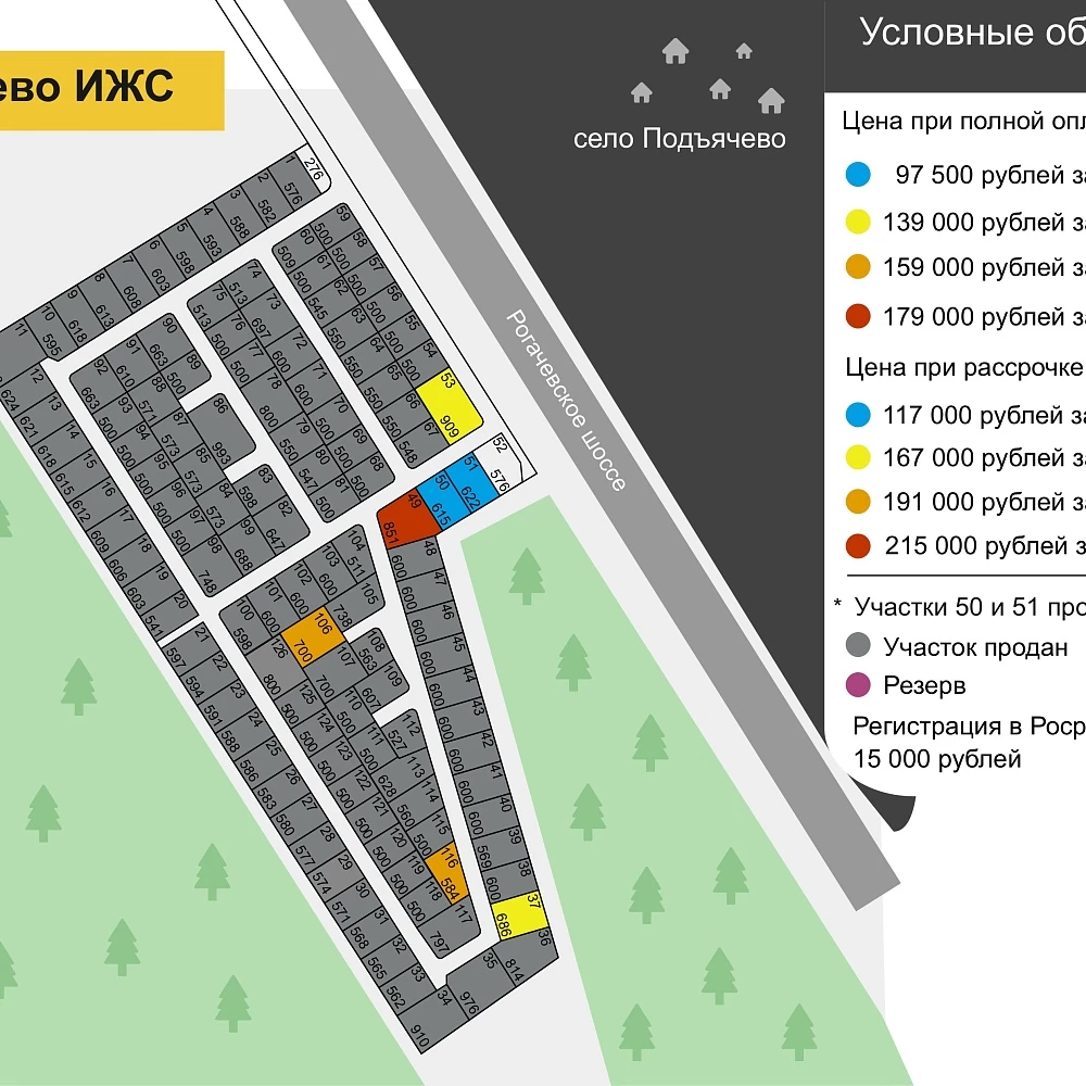 План поселка Подъячево