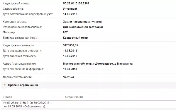 Скрин ЕГРН Онлайн