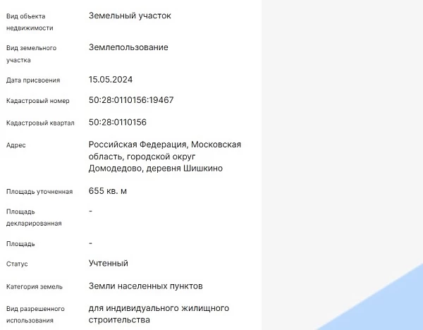 Скрин ЕГРН Онлайн