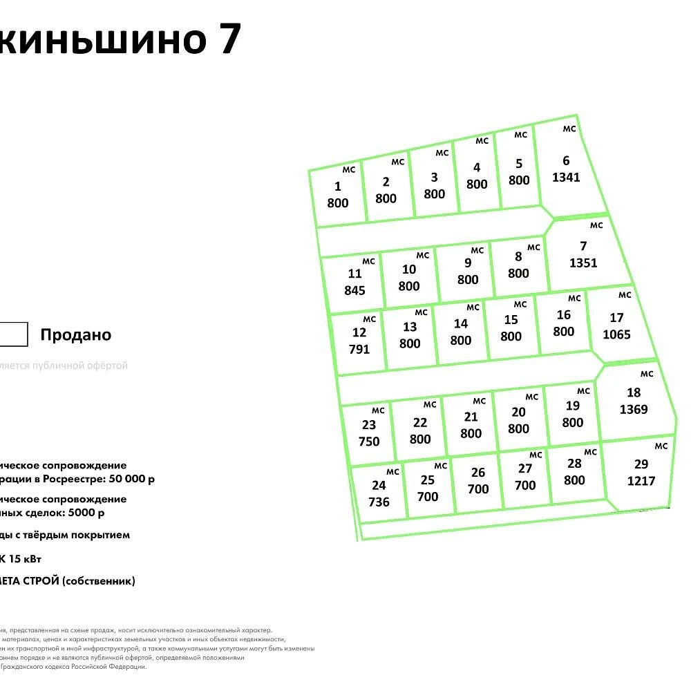 План поселка Акиньшино (очередь 7)