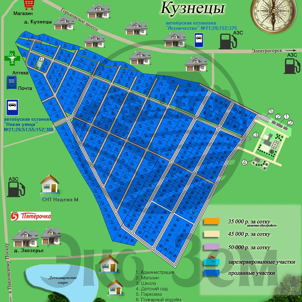 План поселка Кузнецы