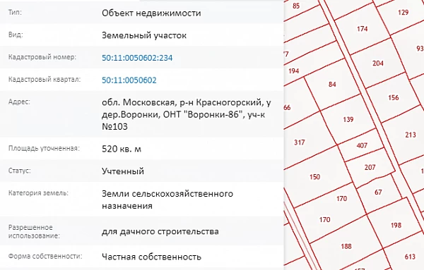 Скрин ЕГРН Онлайн