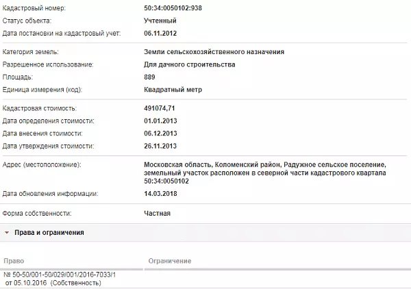 Скрин ЕГРН Онлайн