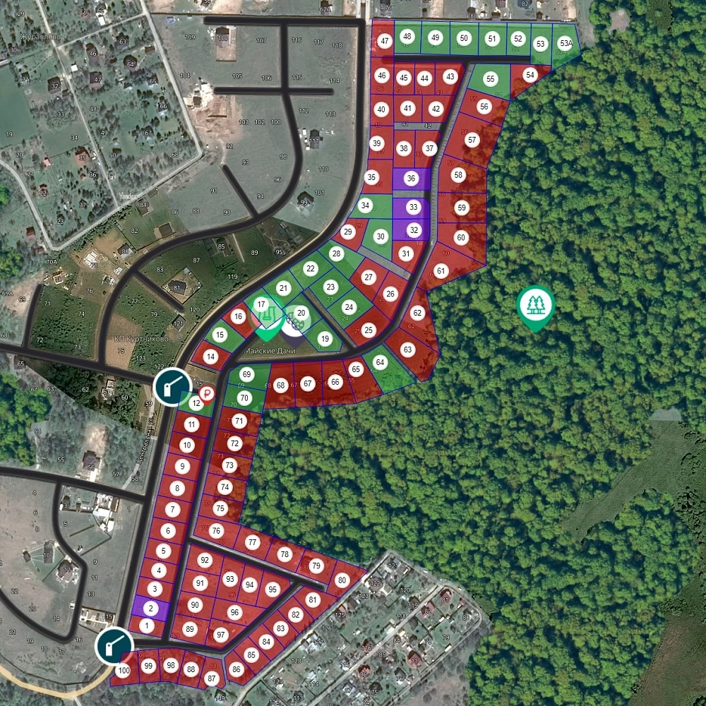План поселка Майские дачи