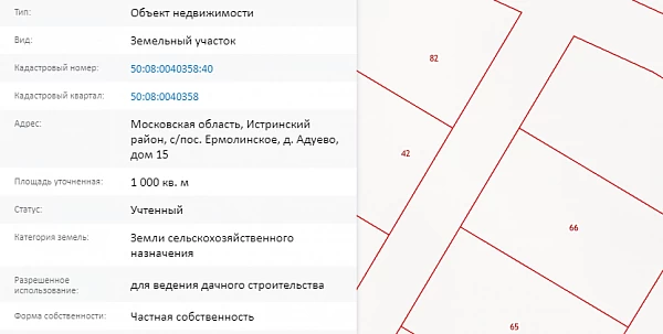 Скрин ЕГРН Онлайн