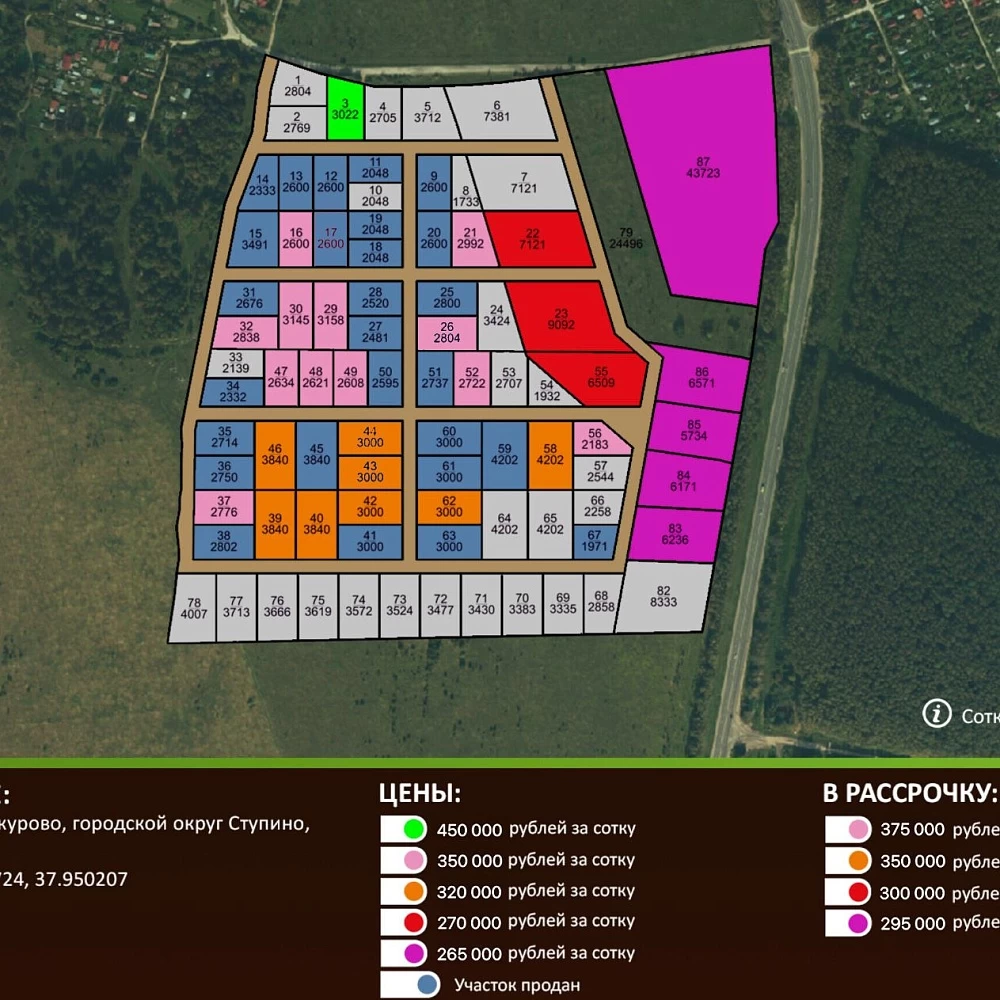 План поселка Технопарк Старокурово