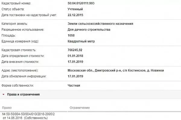 Скрин ЕГРН Онлайн