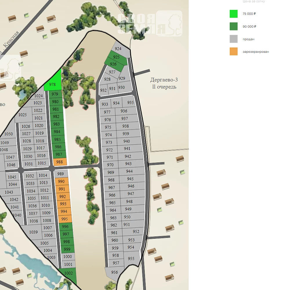 План поселка Дергаево-3 (очередь 3)