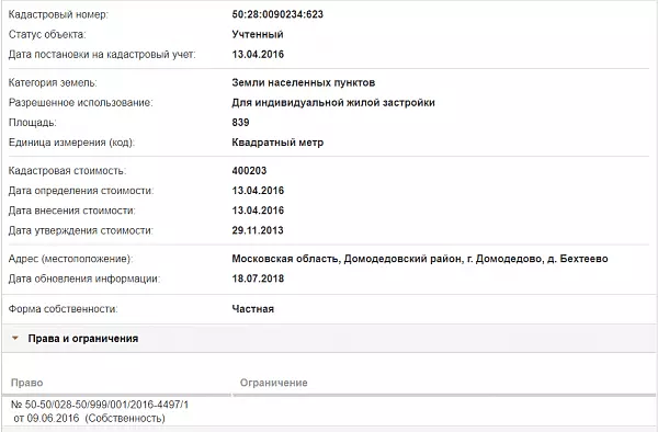 Скрин ЕГРН Онлайн