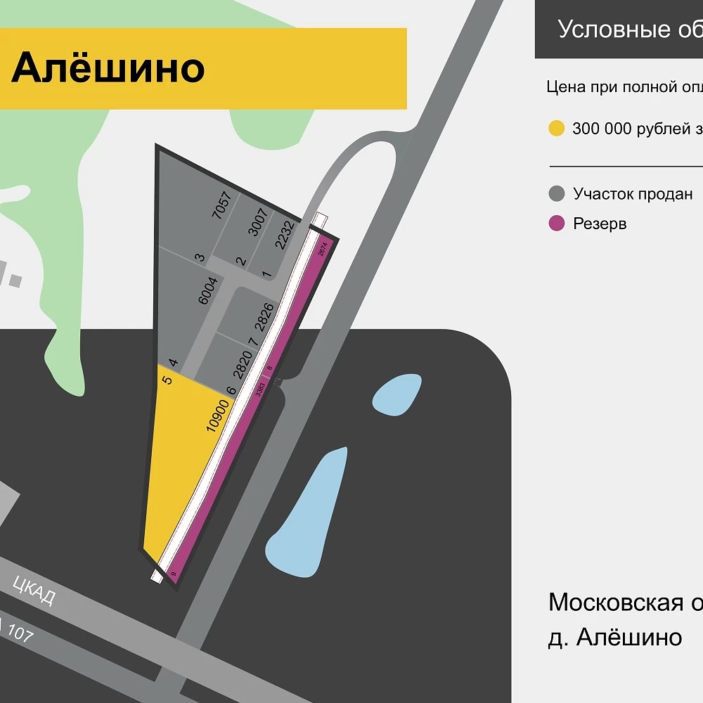 План поселка Промпарк Алешино