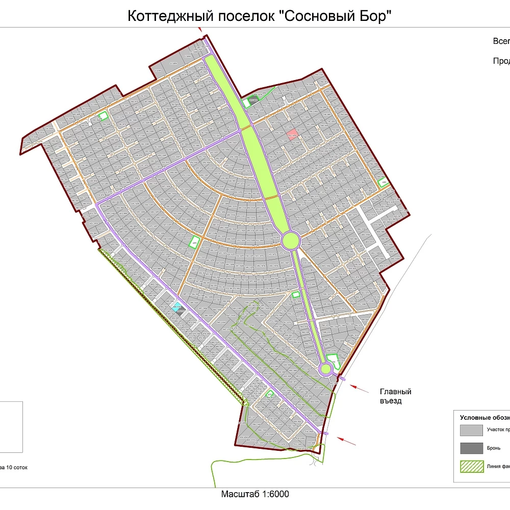 План поселка Сосновый бор 1,2
