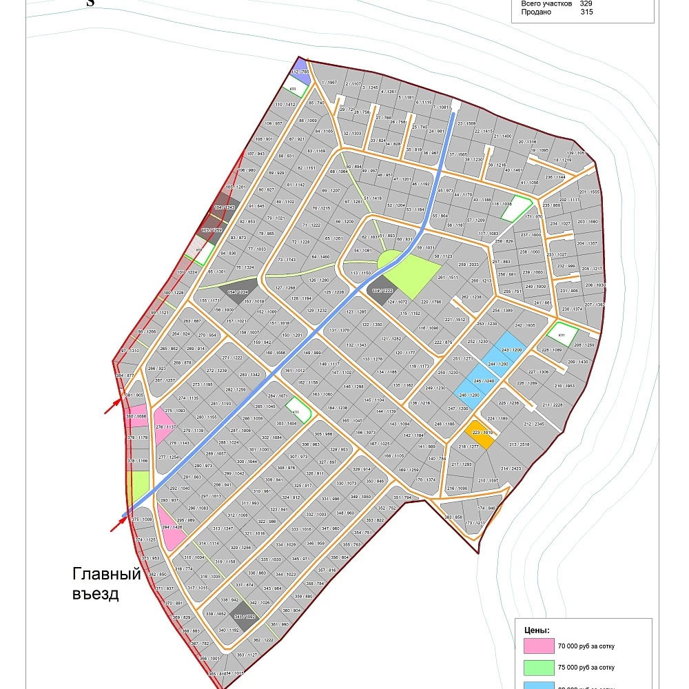 План поселка Заповедный берег