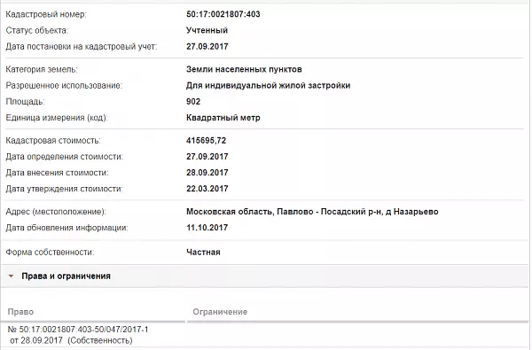 Скрин ЕГРН Онлайн