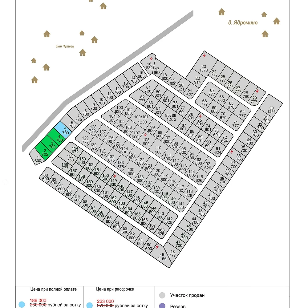 План поселка Истринские сады