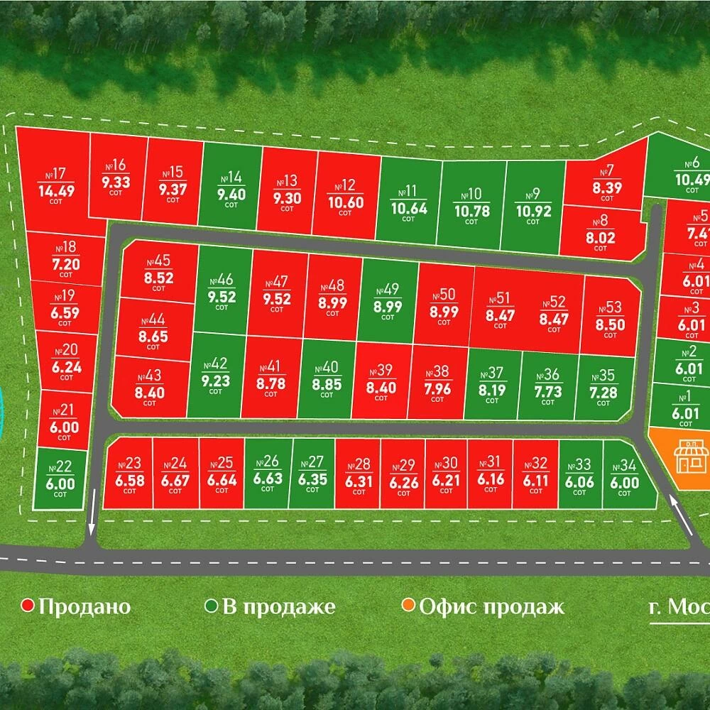 План поселка Малиновка-Парк