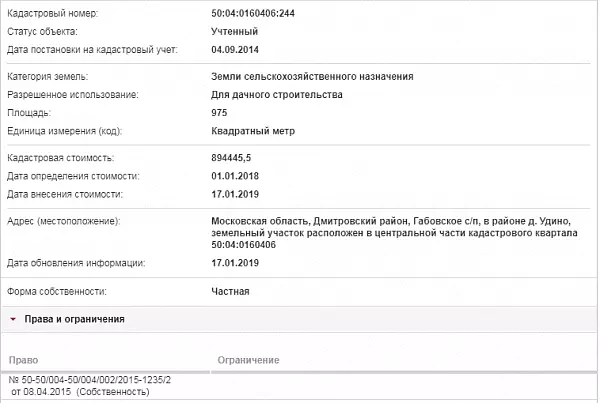 Скрин ЕГРН Онлайн