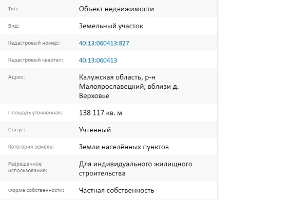 Скрин ЕГРН Онлайн