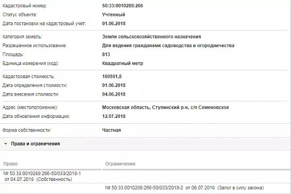 Скрин ЕГРН Онлайн