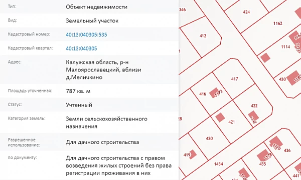 Скрин ЕГРН Онлайн