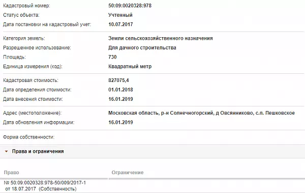 Скрин ЕГРН Онлайн