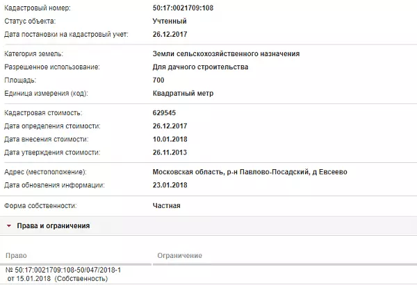 Скрин ЕГРН Онлайн