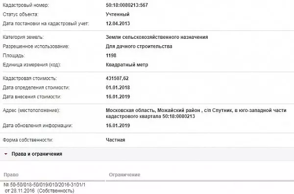 Скрин ЕГРН Онлайн