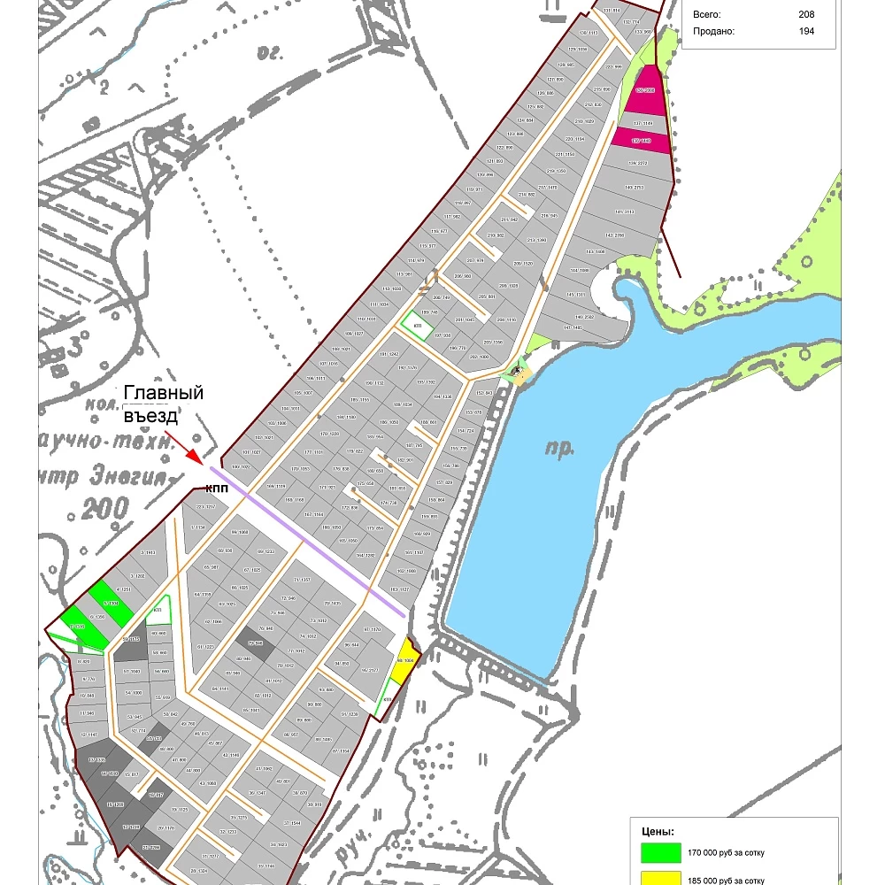 План поселка Южные озера-2